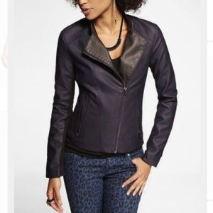Express Navy & Black Minus Leather Jacket